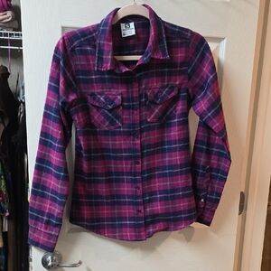SOLD! Salomon Plaid Shirt - Pink and Navy